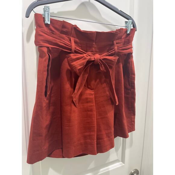 Boden St Ives Paper Bag Shorts in Brick Red Sz 6 - Picture 3 of 8